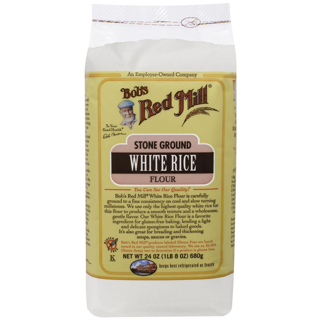 Bob's Red Mill, קמח אורז לבן טחון באבן, 24 אונקיות (680 גרם)