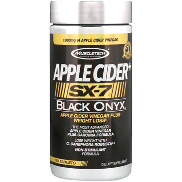 Muscletech, cidra de maçã+, sx-7, ônix preto, 150 comprimidos