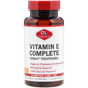 Olympian Labs Inc., Vitamina E completa, 60 cápsulas blandas