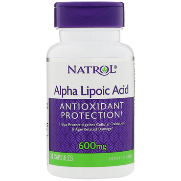 Natrol, Ácido Alfa Lipóico, 600 mg, 30 Cápsulas