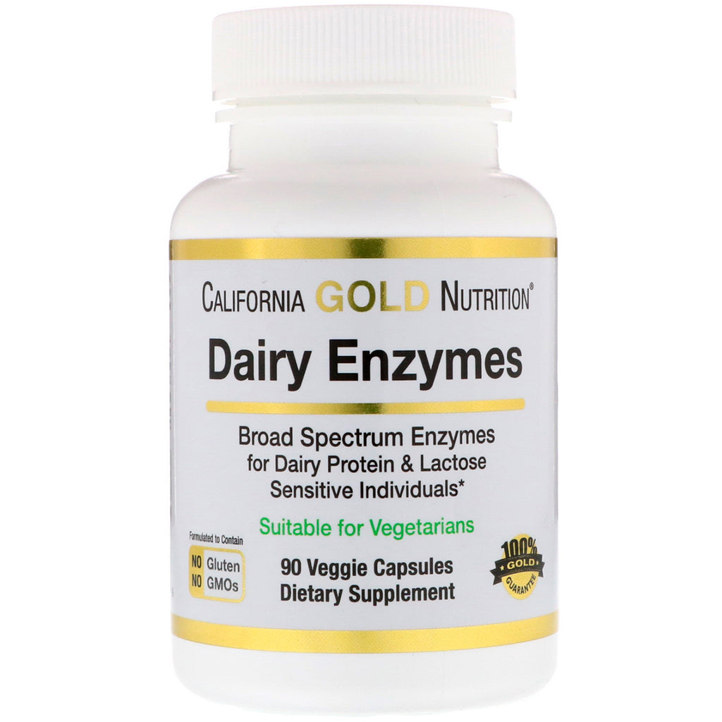 California Gold Nutrition, Dairy Enzymes, 90 Veggie Capsules