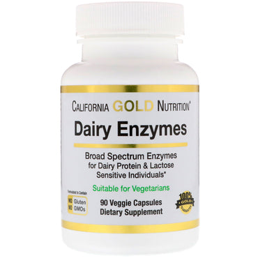 California Gold Nutrition, Dairy Enzymes, 90 Veggie Capsules