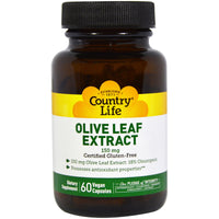 Country Life, extracto de hoja de olivo, 150 mg, 60 cápsulas vegetales