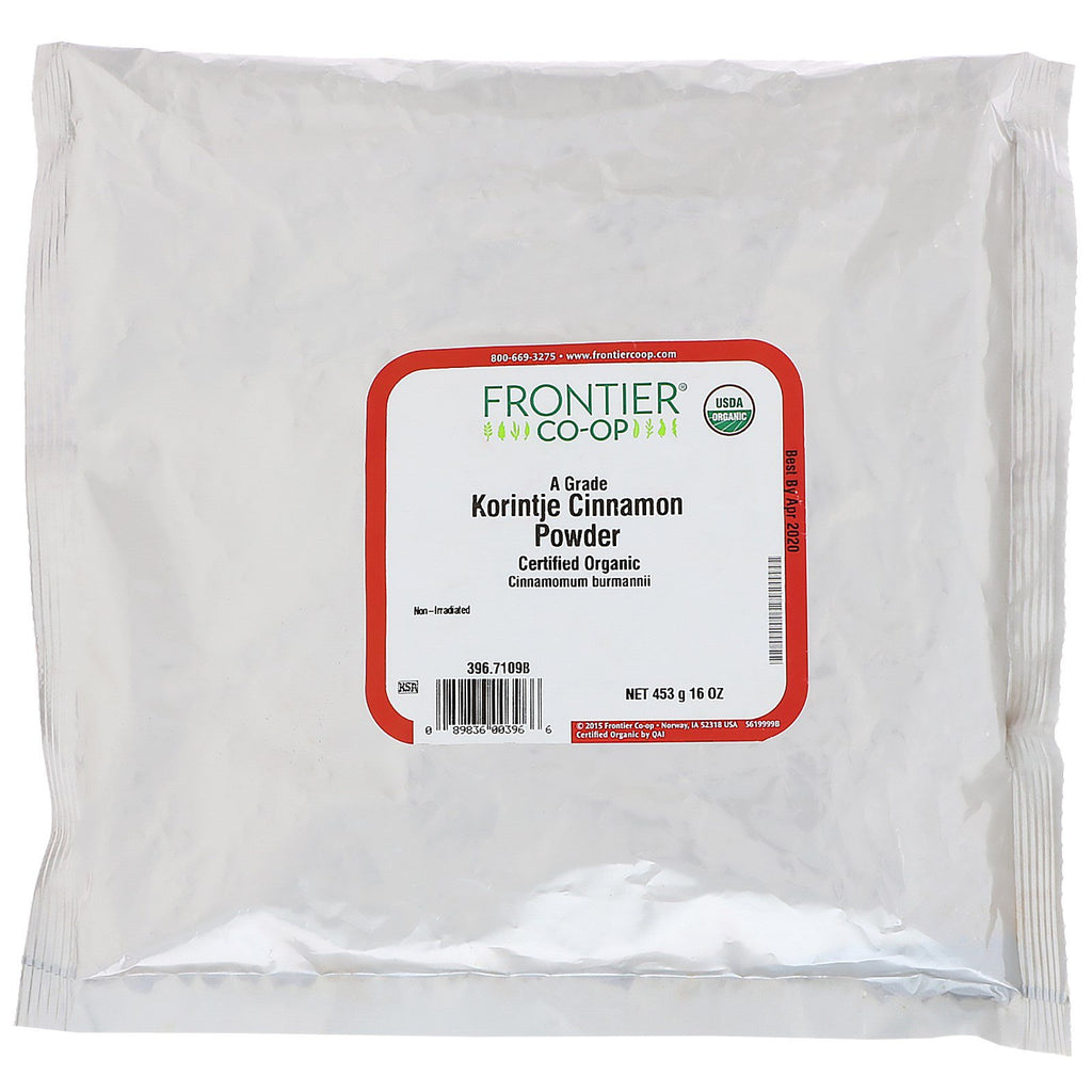 Frontier Natural Products, אבקת קינמון בדרגה Korintje, 16 אונקיות (453 גרם)