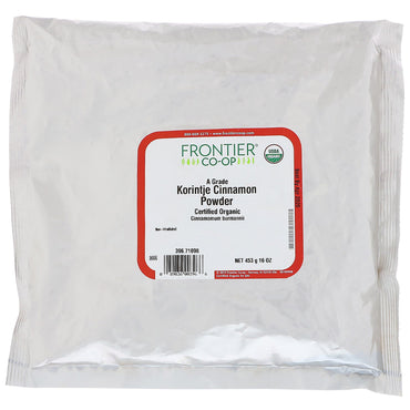 Frontier Natural Products, Canela Korintje en polvo de grado A, 16 oz (453 g)