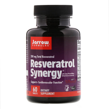 Jarrow Formulas, Resvératrol Synergy, 200 mg de resvératrol total, 60 comprimés
