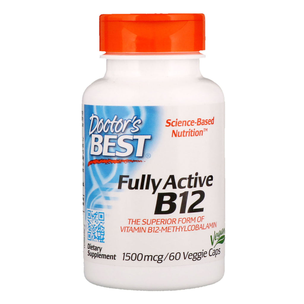 Doctor's Best, Best Fully Active B12, 1500 מק"ג, 60 כוסות צמחיות