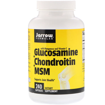 Jarrow Formulas, Glucosamin + Chondroitin + MSM, 240 Kapseln