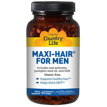 Country Life Maxi Hair for Men 60 Softgels