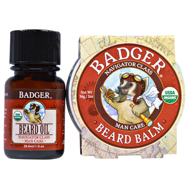 Empresa Badger, kit para cuidar da barba, kit de 2 peças