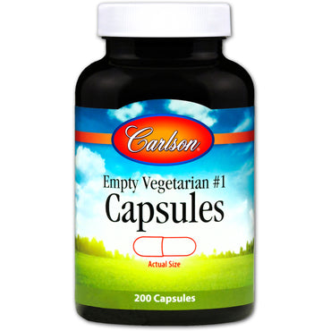 Carlson Labs, Empty Vegetarian #1 Capsules, 200 Capsules