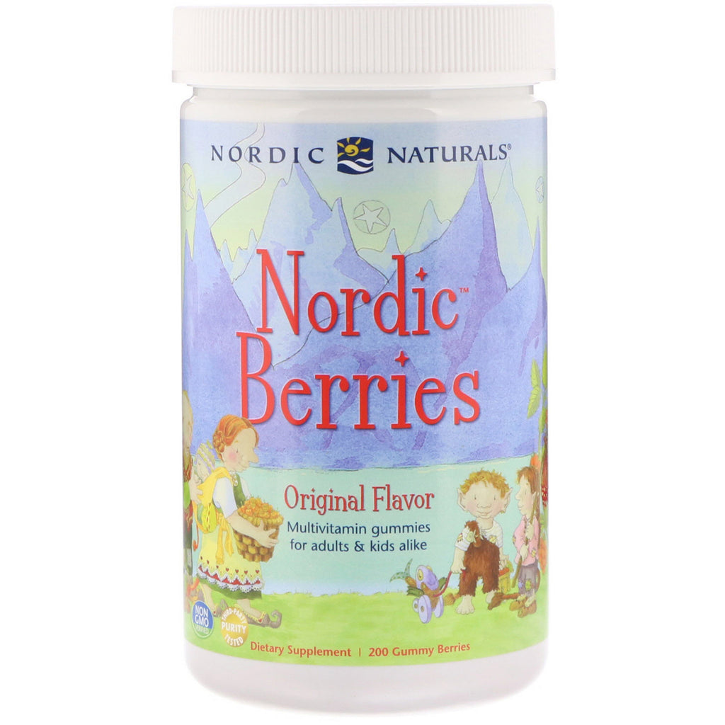 Nordic naturals, nordiske bær, multivitamingummier, original smak, 200 gummibær