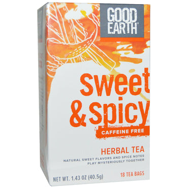 Good Earth Teas, Sweet & Spicy, Caffeine Free, Herbal Tea, 18 Tea Bags, 1.43 oz (40.5 g)