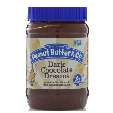 Peanut Butter & Co., زبدة الفول السوداني الممزوجة بالشوكولاتة الداكنة الغنية، أحلام الشوكولاتة الداكنة، 16 أونصة (454 جم)