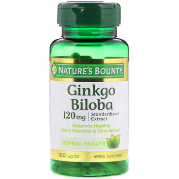 Nature's Bounty, Ginkgo Biloba, 120 mg, 100 cápsulas