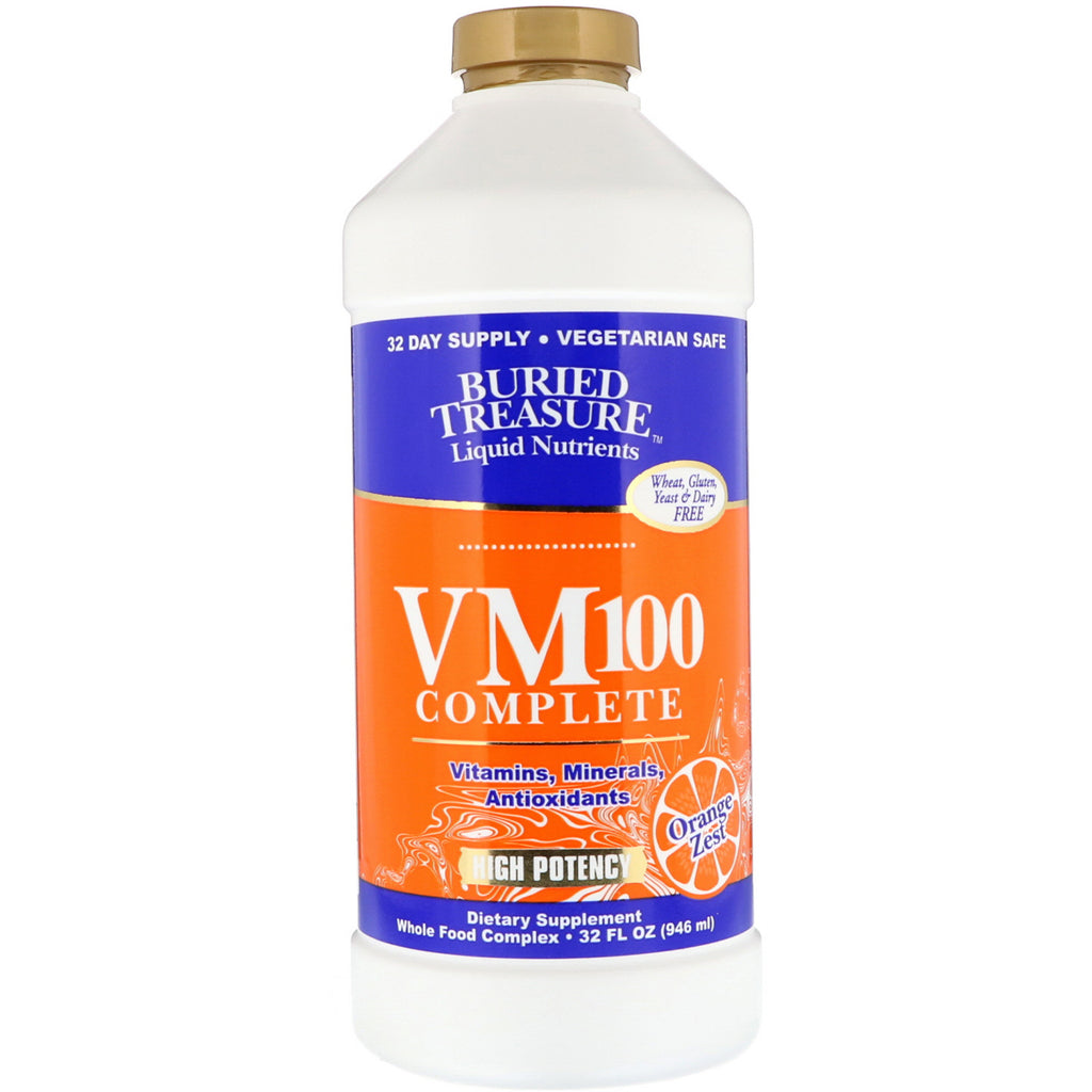 Begravet skat, flydende næringsstoffer, VM100 Complete, Orange Zest, 32 fl oz (946 ml)