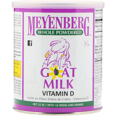 Meyenberg Goat Milk، مسحوق حليب الماعز الكامل، فيتامين د، 12 أونصة (340 جم)