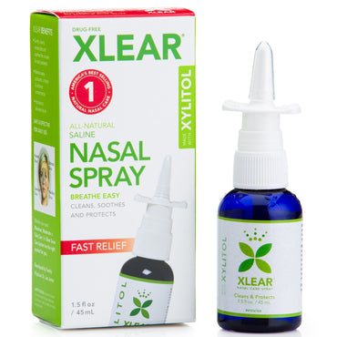 Xlear Xylitol Saline Nasal Spray Fast Relief 1.5 fl oz (45 ml)