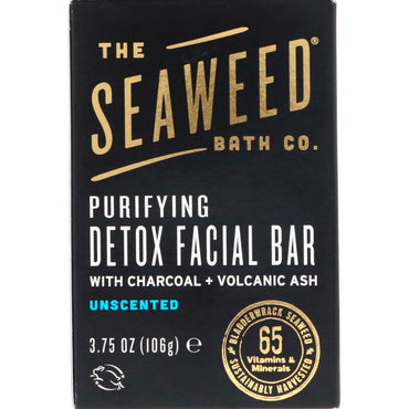 Seaweed Bath Co., Purifying Detox Facial Bar, ללא ריח, 3.75 אונקיות (106 גרם)