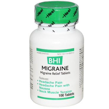 MediNatura, BHI, Soulagement de la migraine, 100 comprimés