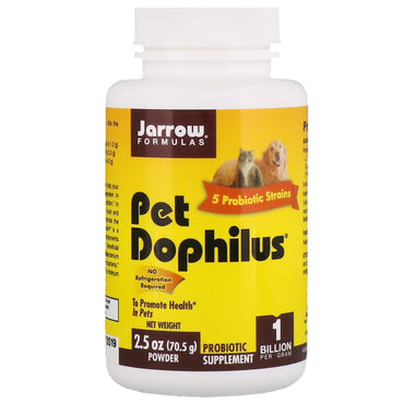 Jarrow Formulas, Pet Dophilus, 1 miliard, 2,5 oz (70,5 g) pulbere