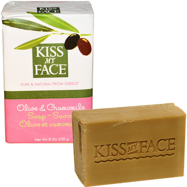 Kiss My Face, barra de jabón de oliva y manzanilla, 8 oz (230 g)