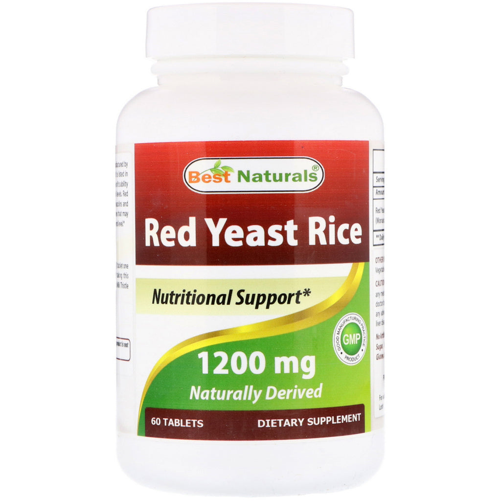 Best Naturals, Levedura de Arroz Vermelho, 1200 mg, 60 Comprimidos
