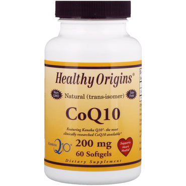 Healthy Origins, CoQ10, Kaneka Q10, 200 mg, 60 Cápsulas Softgel
