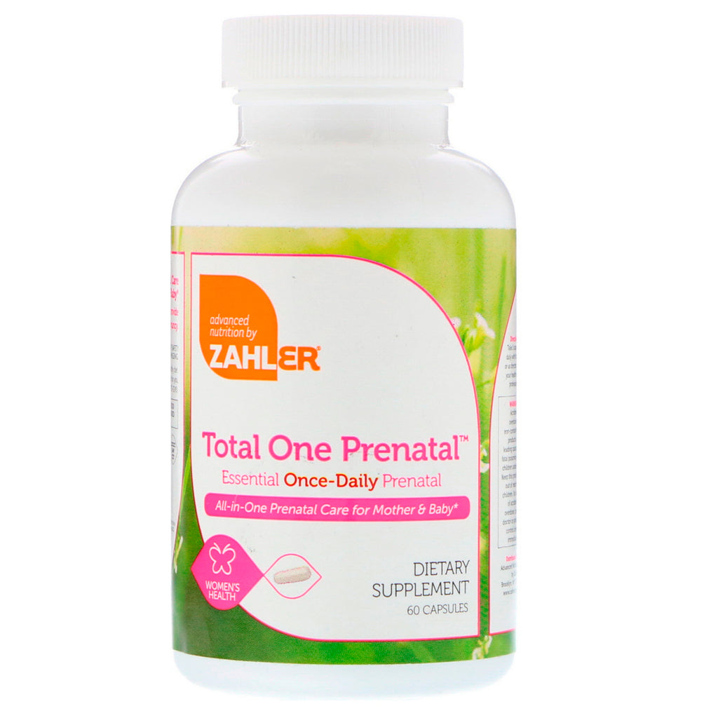 Zahler, Total One Prenatal, Prenatal esencial una vez al día, 60 cápsulas