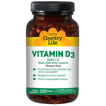 Landliv, vitamin D3, 5.000 iu, 200 softgels