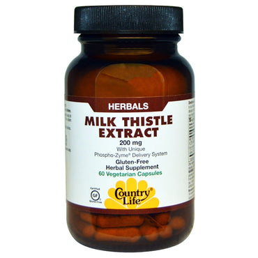 Country Life, Milk Thistle Extract, 200 mg, 60 Veggie Caps