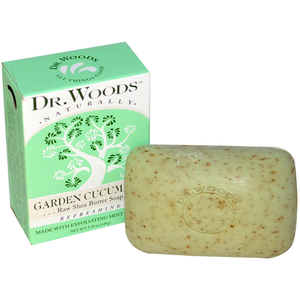 Dr. Woods, Raw Shea Butter Soap, Garden Cucumber, 5.25 oz (149 g)