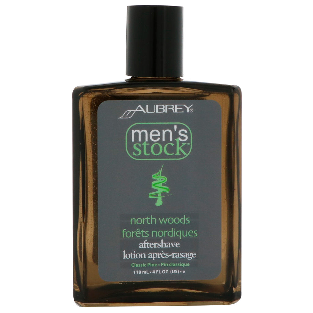 Aubrey s, Men's Stock, North Woods After Shave, Classic Pine, 4 ออนซ์ (118 มล.)