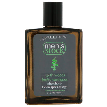 Aubrey s, mænds Stock, North Woods After Shave, Classic Pine, 4 fl oz (118 ml)