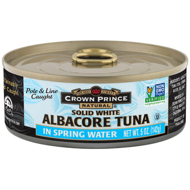 Crown Prince Natural, Albacore Tuna, Solid White, In Spring Water, 5 oz (142 g)