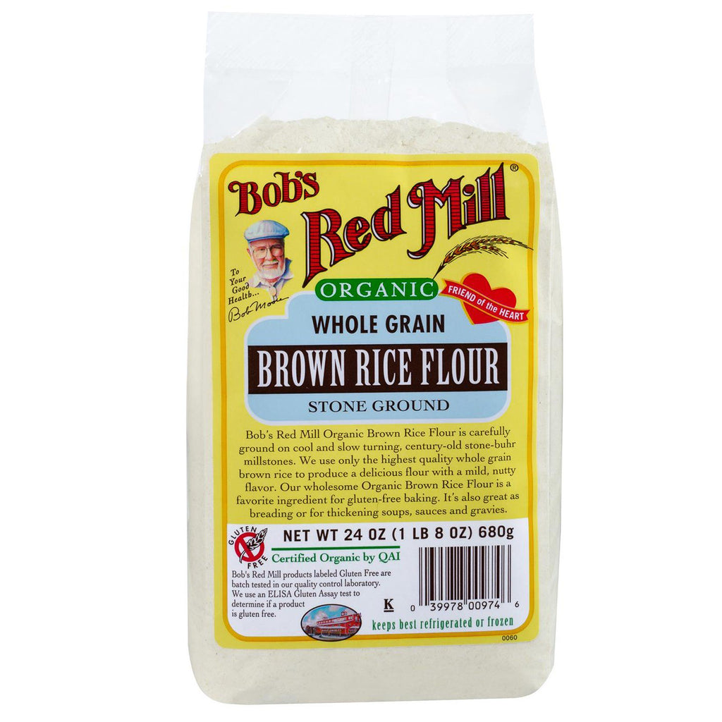 Bob's Red Mill, Mąka z pełnoziarnistego brązowego ryżu, 24 uncje (680 g)