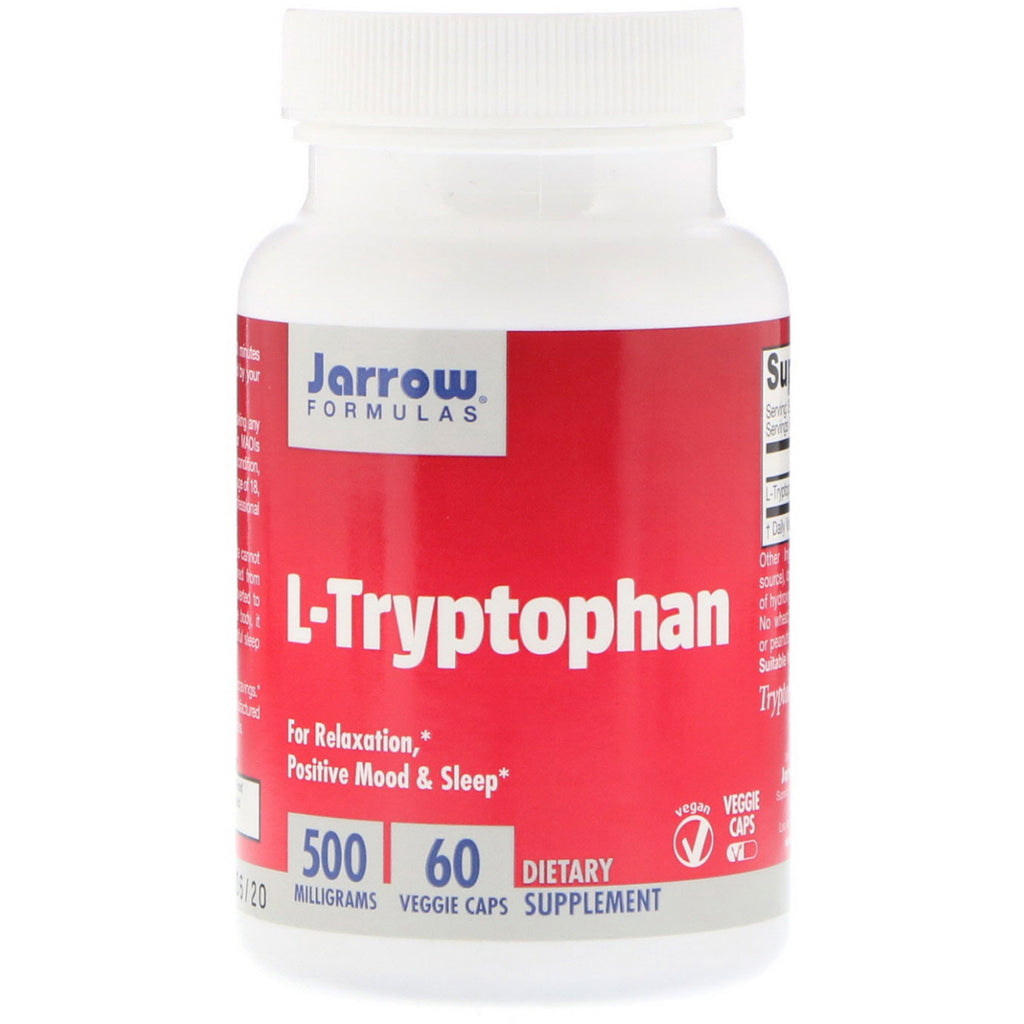 Jarrow Formulas, L-Tryptofaan, 500 mg, 60 Veggie Caps