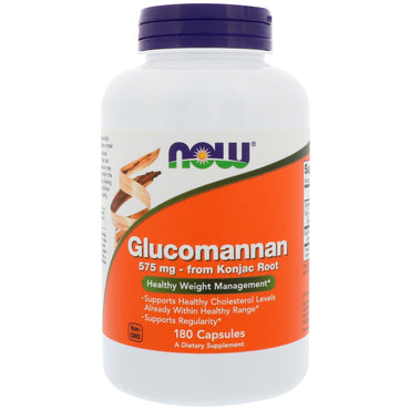 Now Foods, Glucomannan, 575 mg, 180 kapsler