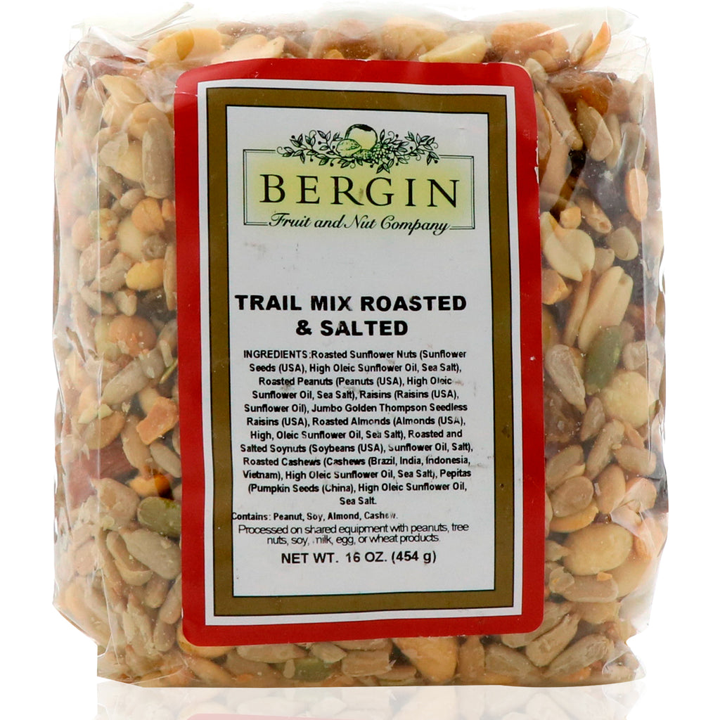 บริษัท Bergin Fruit and Nut, Trail Mix Roasted & Salted, 16 ออนซ์ (454 กรัม)