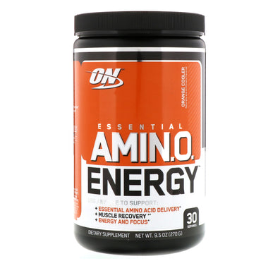 Optimal ernæring, Essential Amin.O. Energi, Orange Cooler, 9,5 oz (270 g)