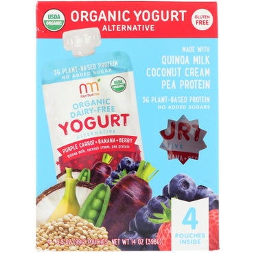 NurturMe Yoghurt Alternativ Lilla gulrot + banan + bær 4 poser 3,5 oz (99 g) hver