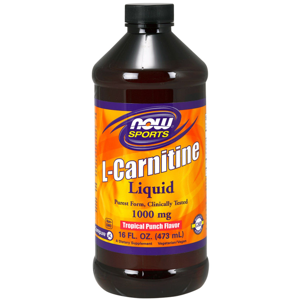 Now Foods, lichid L-carnitină, aromă de punch tropical, 1.000 mg, 16 fl oz (473 ml)