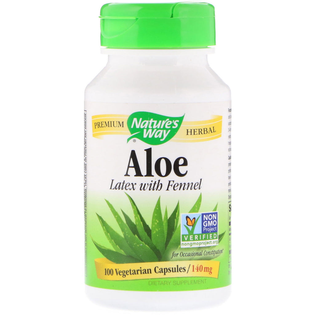 Nature's Way, Aloe, Latex cu fenicul, 140 mg, 100 capsule vegetariene