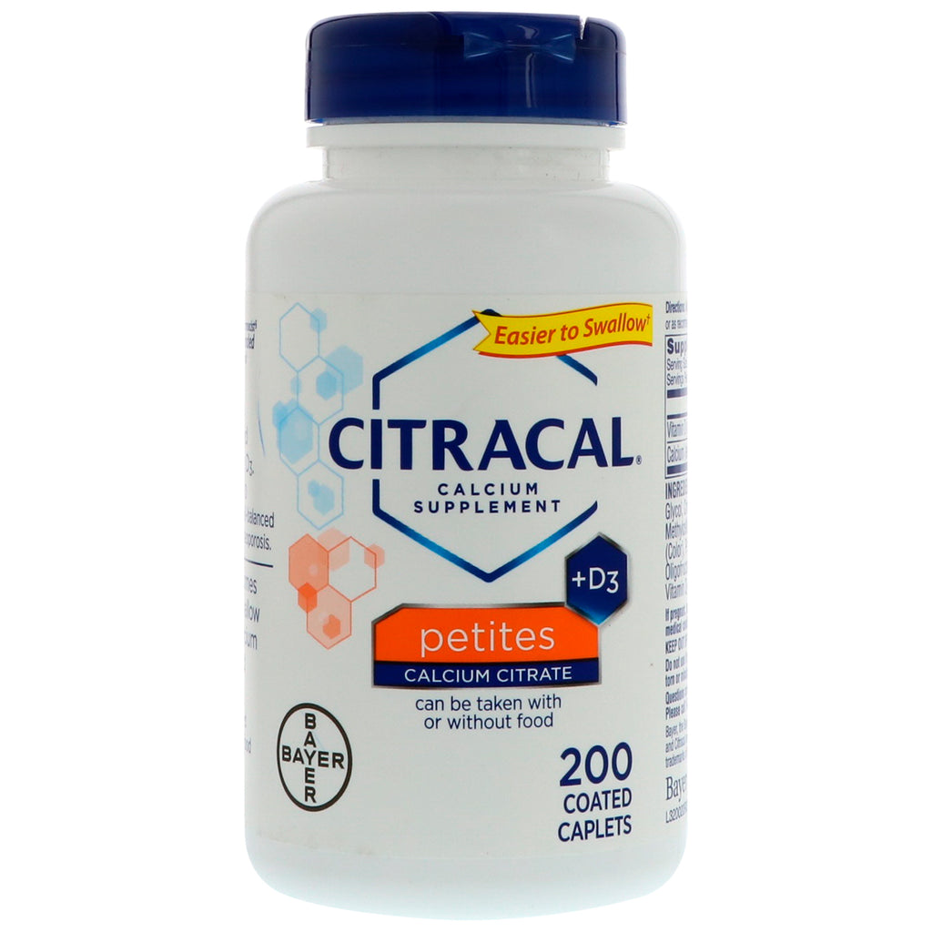 Citracal, Suplemento de calcio +D3, Petites, 200 comprimidos recubiertos