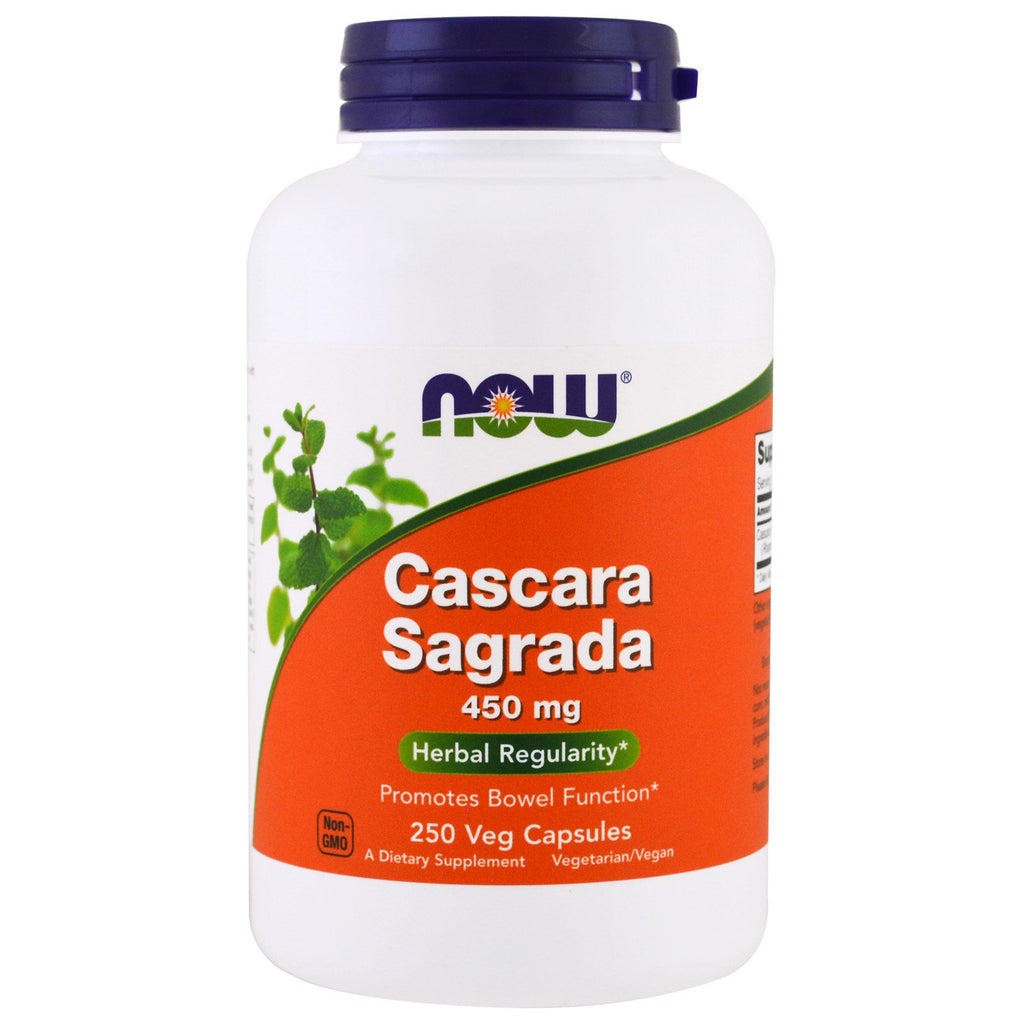 Now Foods, カスカラ サグラダ、450 mg、植物性カプセル 250 粒