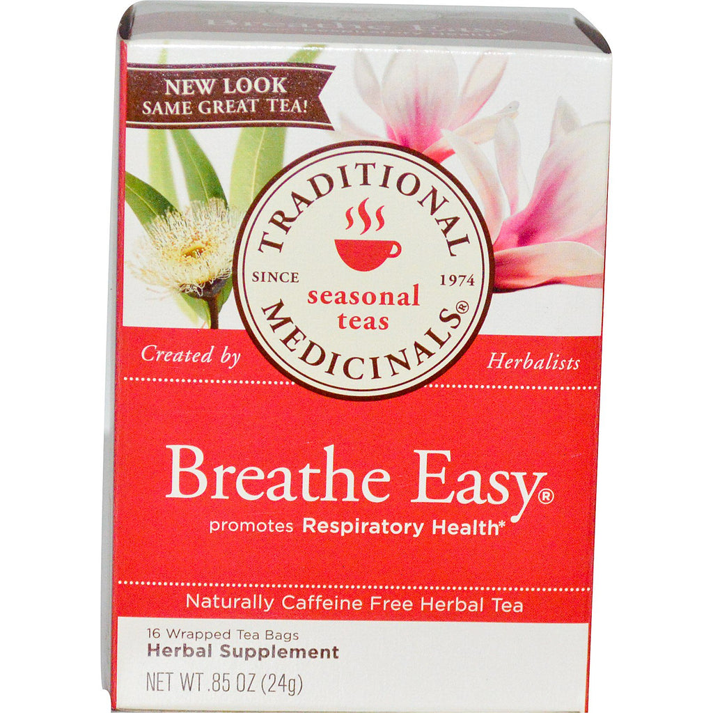 Medicinali tradizionali, Tè di stagione, Respira facilmente, Naturalmente senza caffeina, 16 bustine di tè confezionate, 24 g (0,85 once)