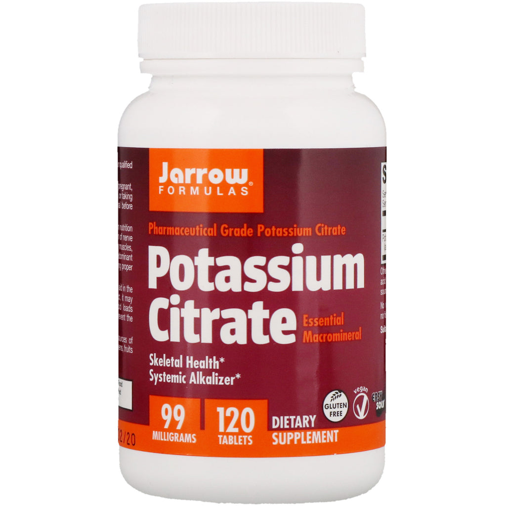 Jarrow Formulas, Citrate de potassium, Santé du squelette, 99 mg, 120 comprimés
