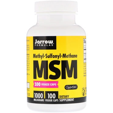 Jarrow Formulas, MSM, 1000 mg, 100 cápsulas vegetales
