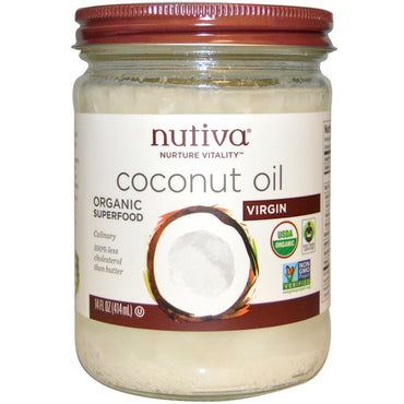Nutiva, 슈퍼푸드, 코코넛 오일, 버진, 414ml(14fl oz)