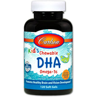 Carlson Labs, Kids Chewable DHA, Bursting Orange Flavor, 120 Soft Gels